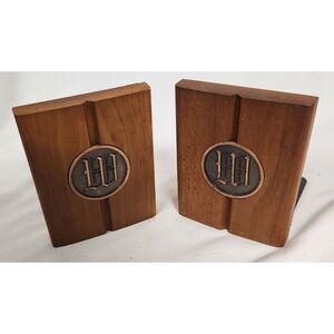Solid American Walnut Monogram "W"‎ Bookends